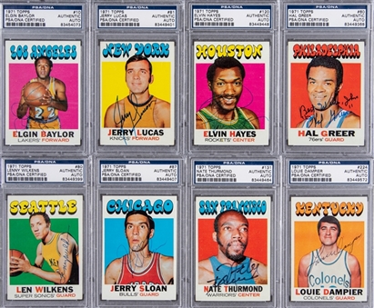 1971/72 Topps Basketball Signed Cards Collection (37 Different) Including 12 Hall of Famers - All PSA/DNA Authentic